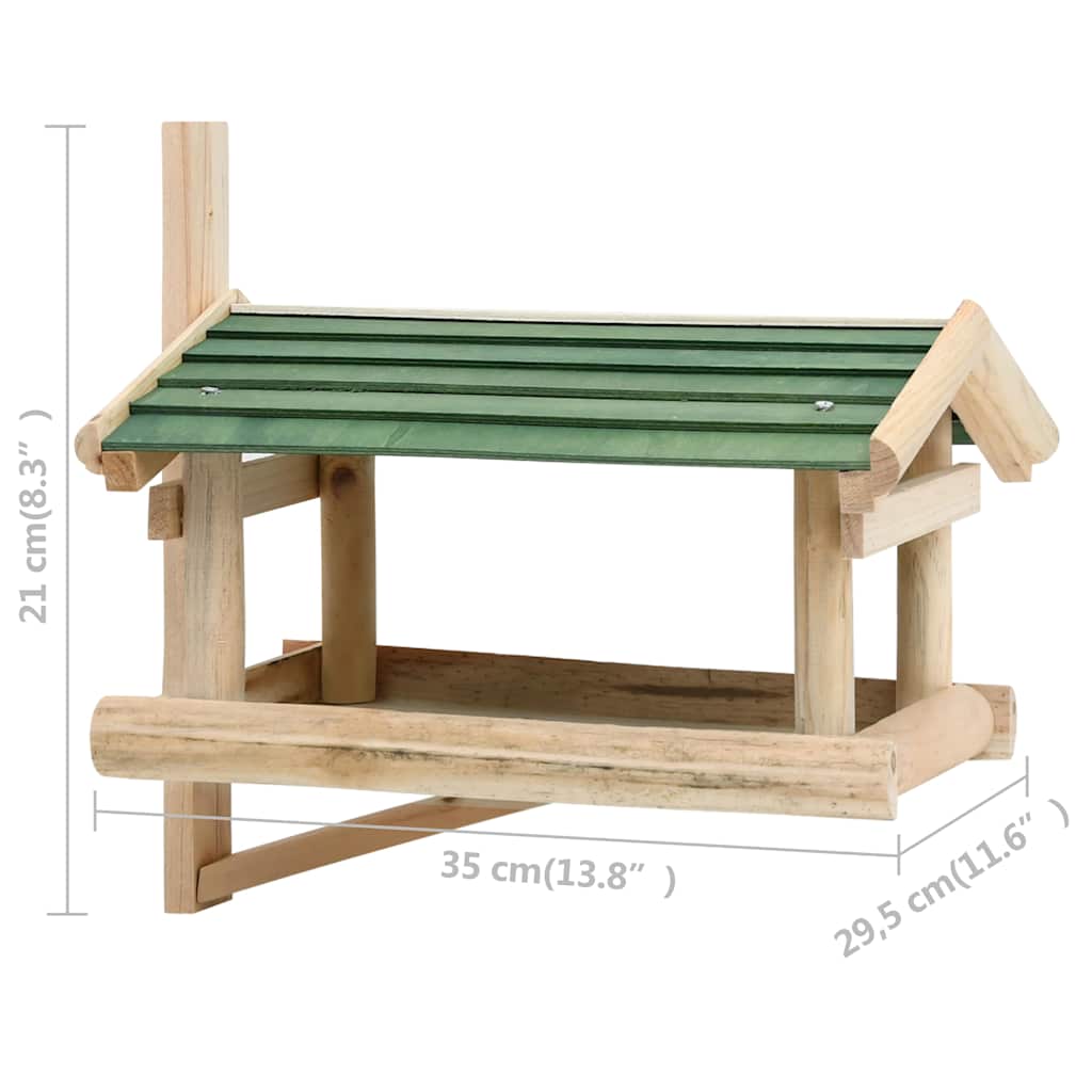 314818 vidaXL Bird Feeder Solid Wood 35x29,5x21 cm