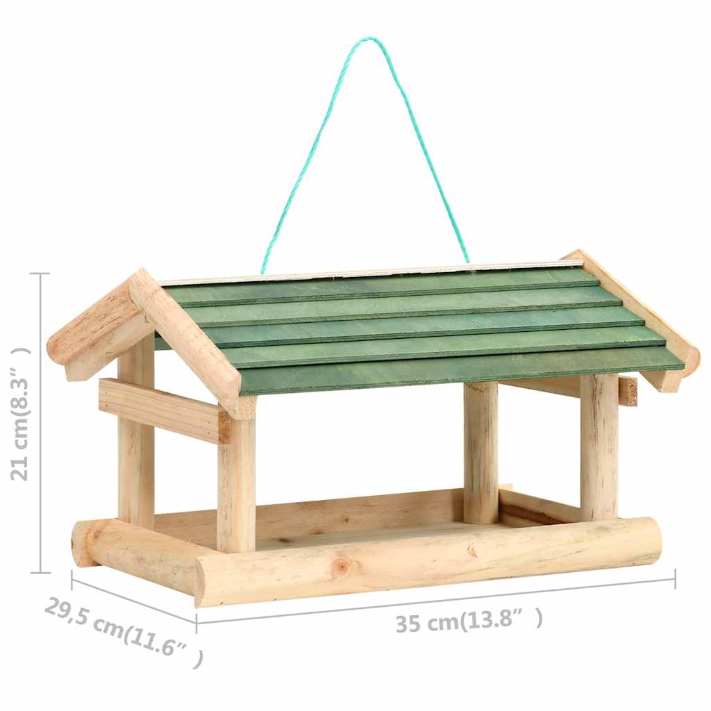 314819 vidaXL Bird Feeder Solid Wood 35x29,5x21 cm