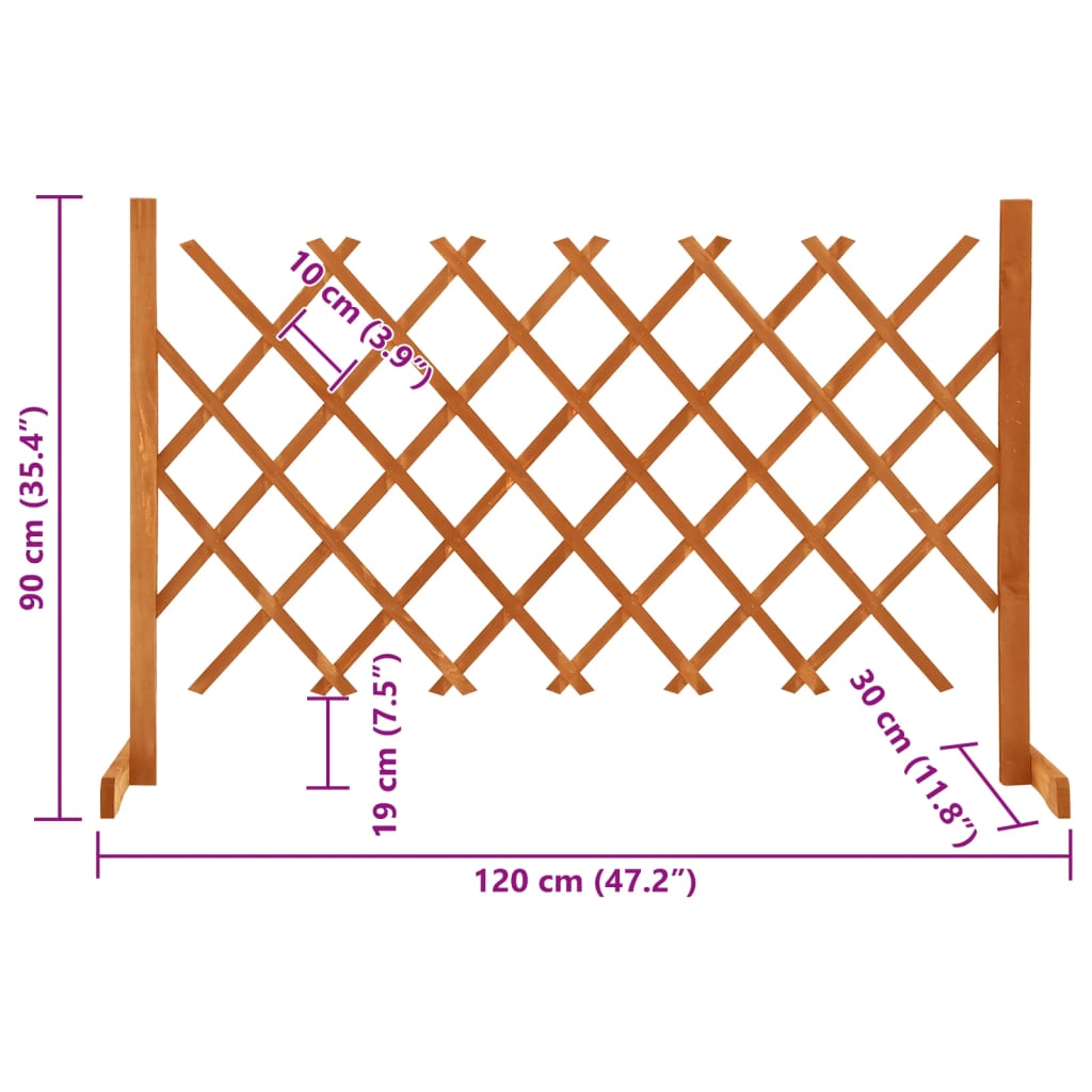 Garden Trellis Fence Orange 120x90 cm Solid Firwood