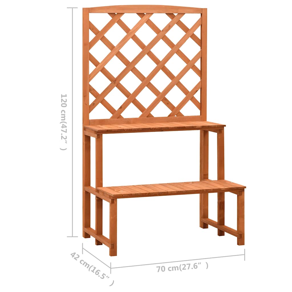 314842 vidaXL Plant Stand with Trellis Orange 70x42x120 cm Solid Firwood