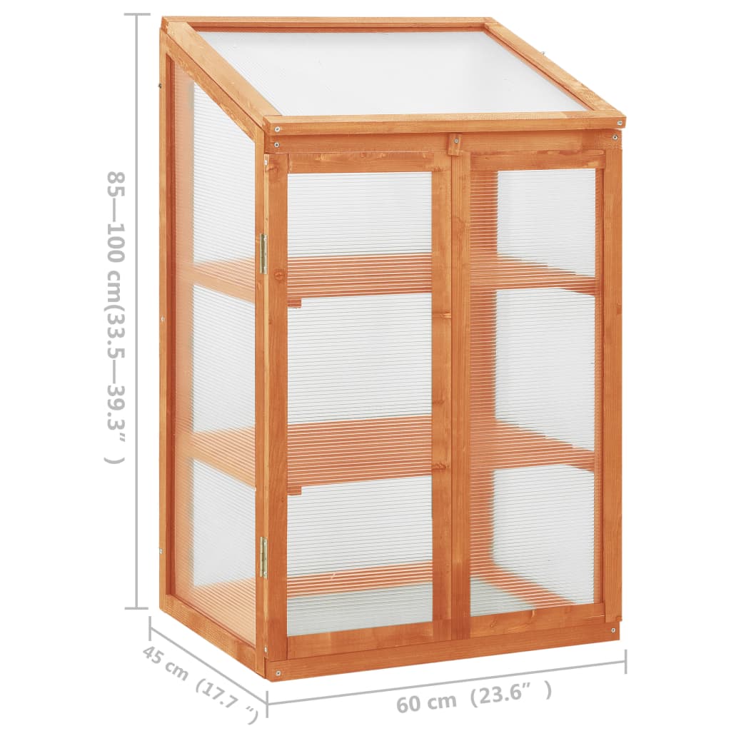 314848 vidaXL Greenhouse 60x45x100 cm Firwood