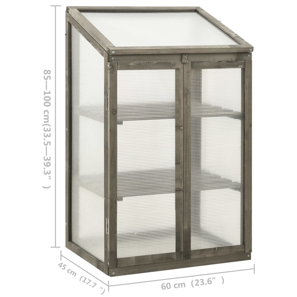 Greenhouse | Grey | Solid Firwood, PC board | 60x45x100 cm