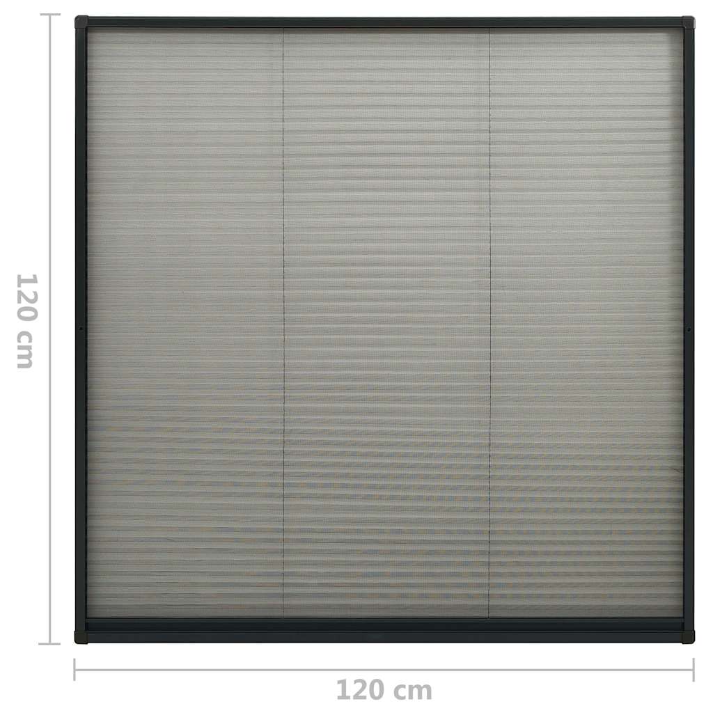 148666 vidaXL Plisse Insect Screen for Windows Aluminium Anthracite 120x120cm