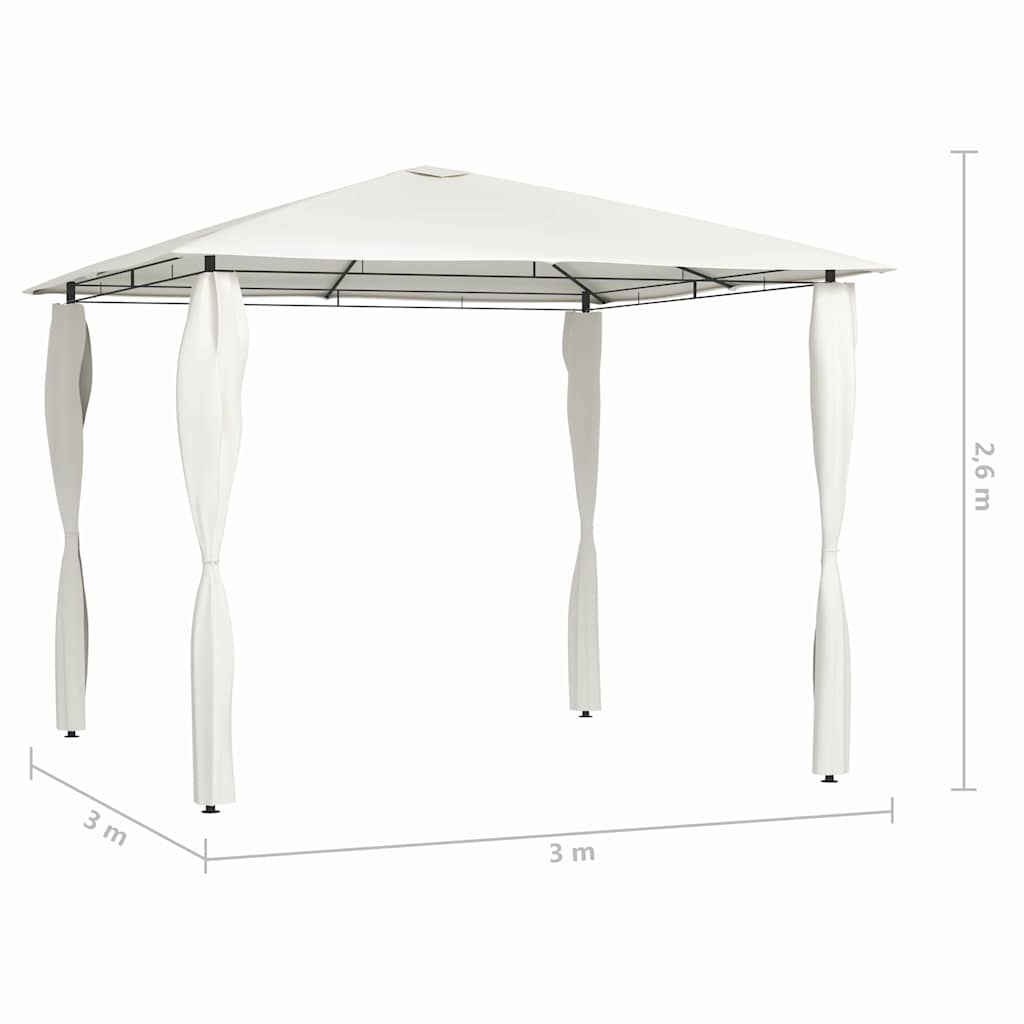 Gazebo with Post Covers 3x3x2,6 m Cream 160 g/m²