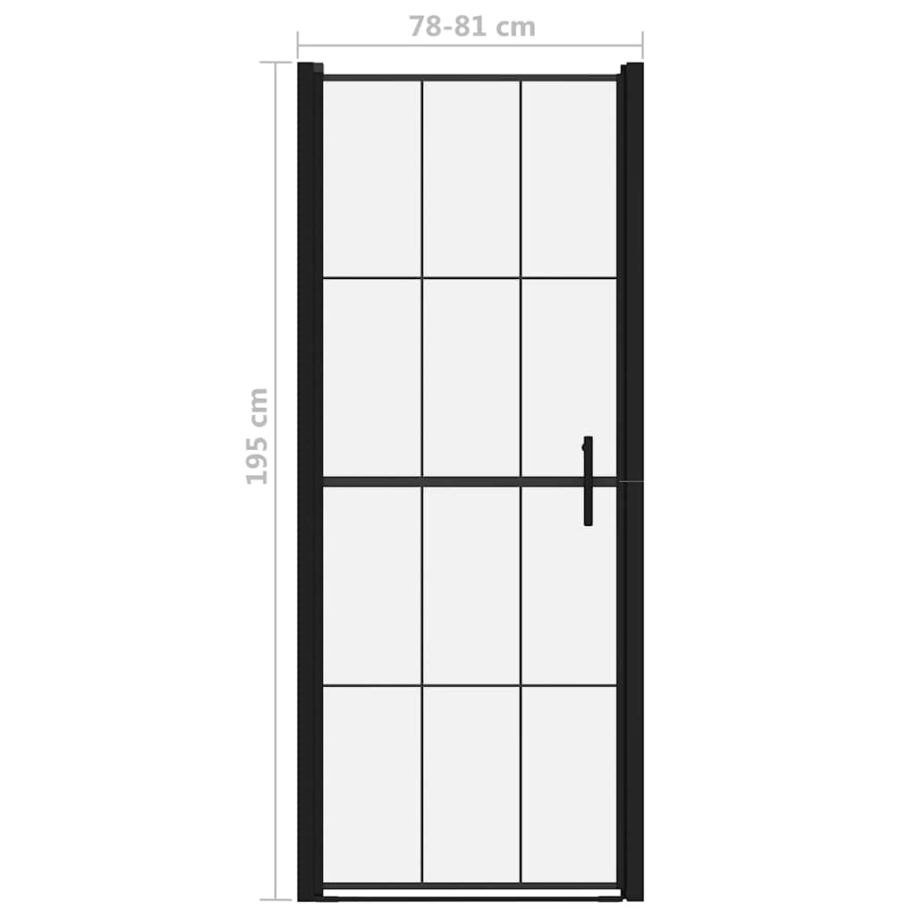 148887 vidaXL Shower Door Tempered Glass 81x195 cm Black