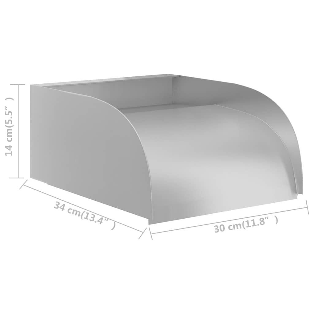 148875 vidaXL Waterfall 30x34x14 cm Stainless Steel 304