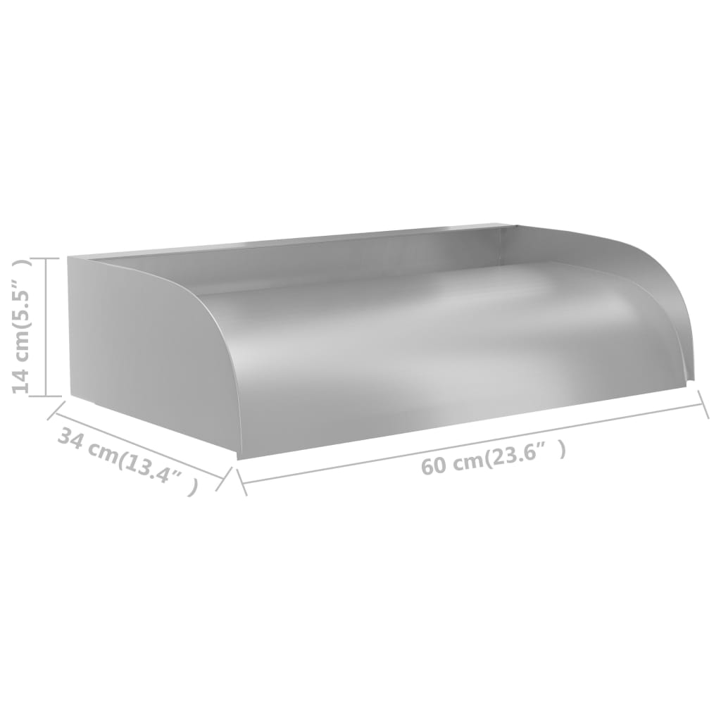 148879 vidaXL Waterfall 60x34x14 cm Stainless Steel 304
