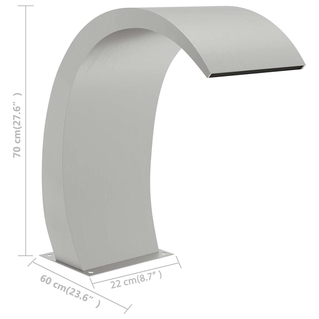 148882 vidaXL Pool Fountain 22x60x70 cm Stainless Steel 304
