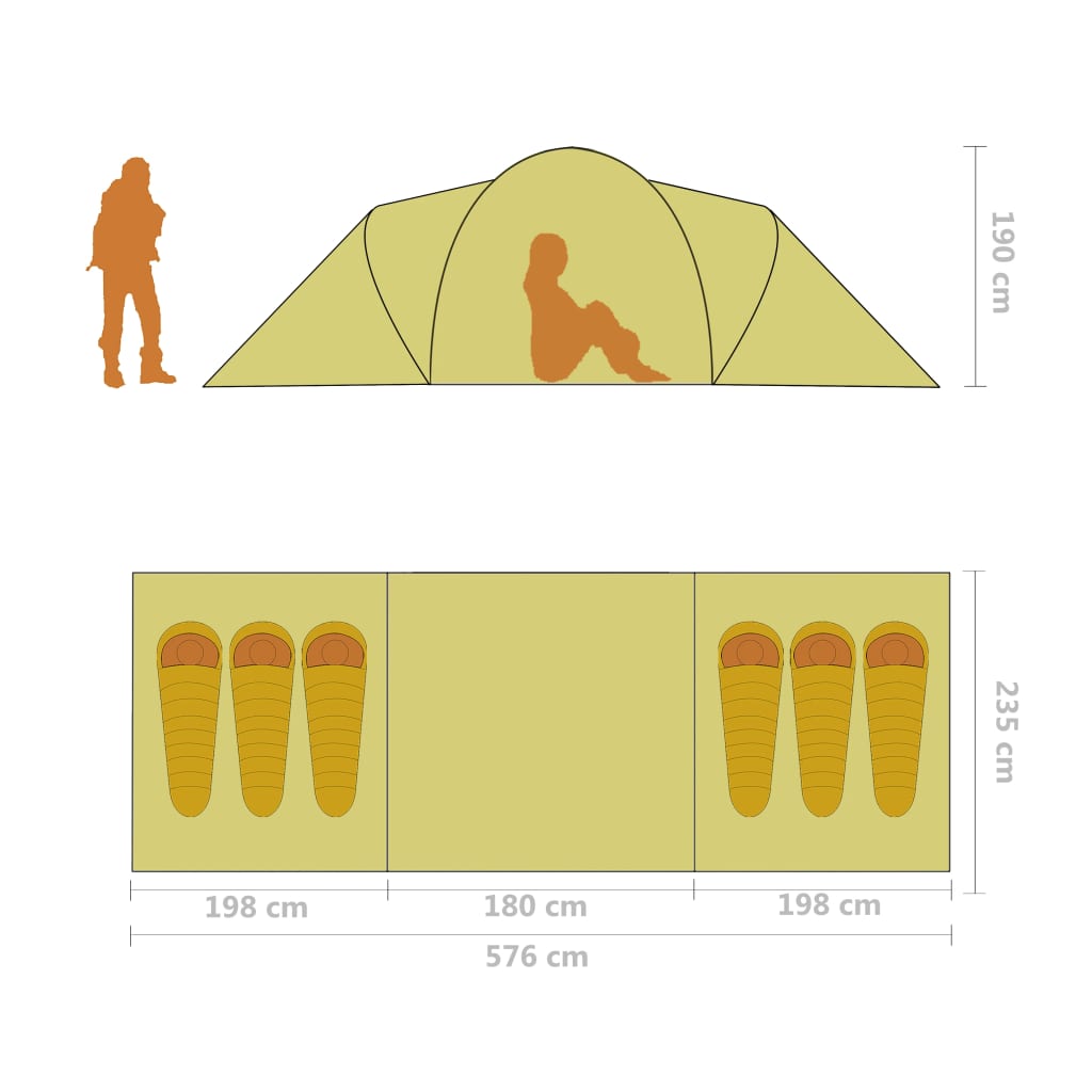 93183 vidaXL Camping Tent 6 Persons Blue and Light Blue