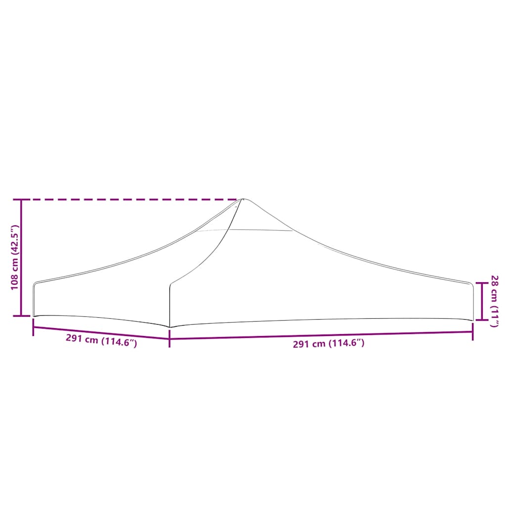 Party Tent Roof 3x3 m Yellow 270 g/m²