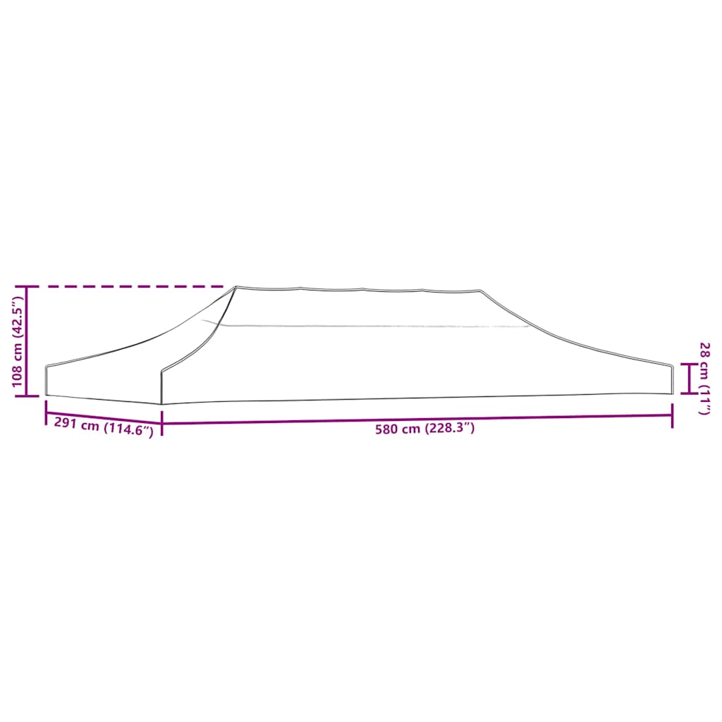 Party Tent Roof 6x3 m Taupe 270 g/m²