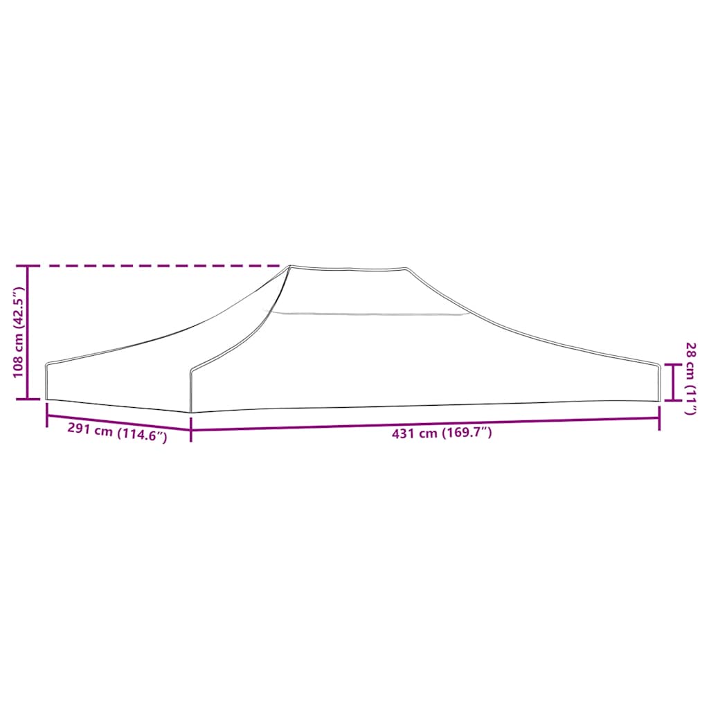 Party Tent Roof 4.5x3 m Anthracite 270 g/m²