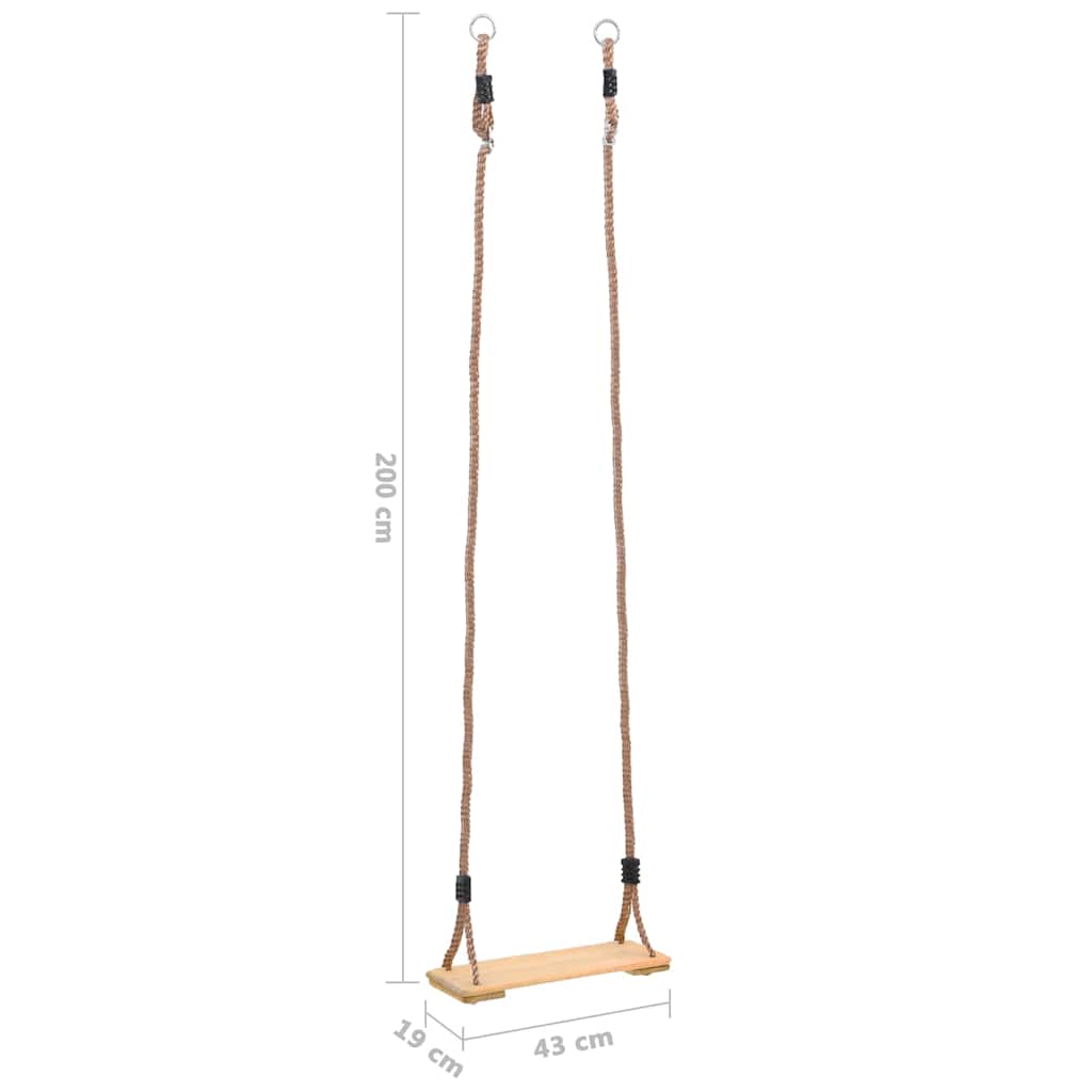 93149 vidaXL Board Swing 200 cm Solid Pinewood