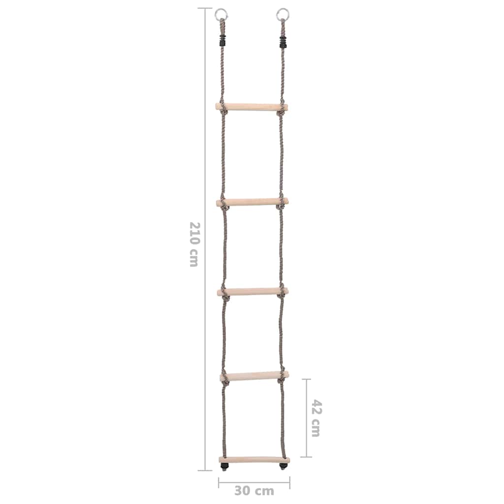 93150 vidaXL 5-Step Ladder 210 cm Solid Pinewood