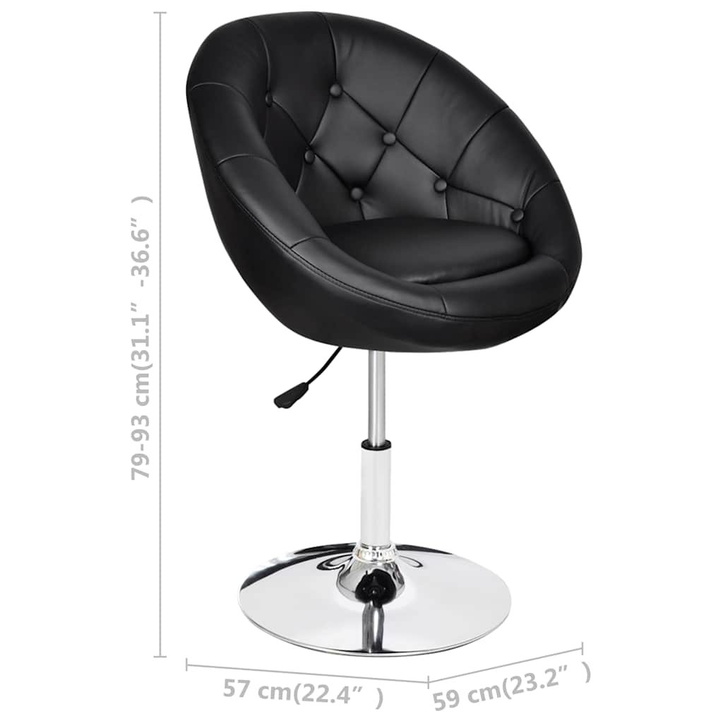 Bar Stools 2 pcs Black Faux Leather
