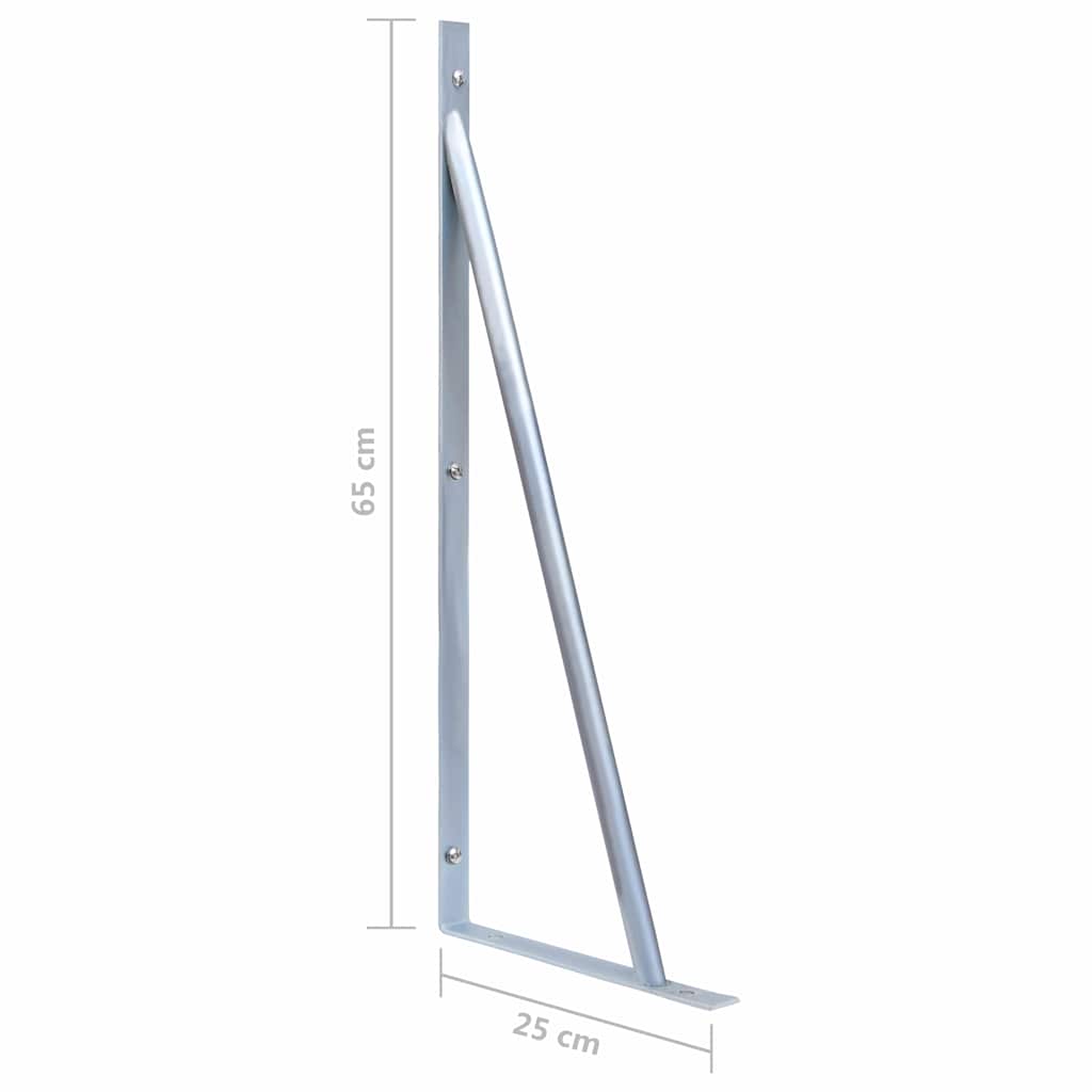 148989 vidaXL Support Brackets for Fence Post 3 pcs Galvanised Steel