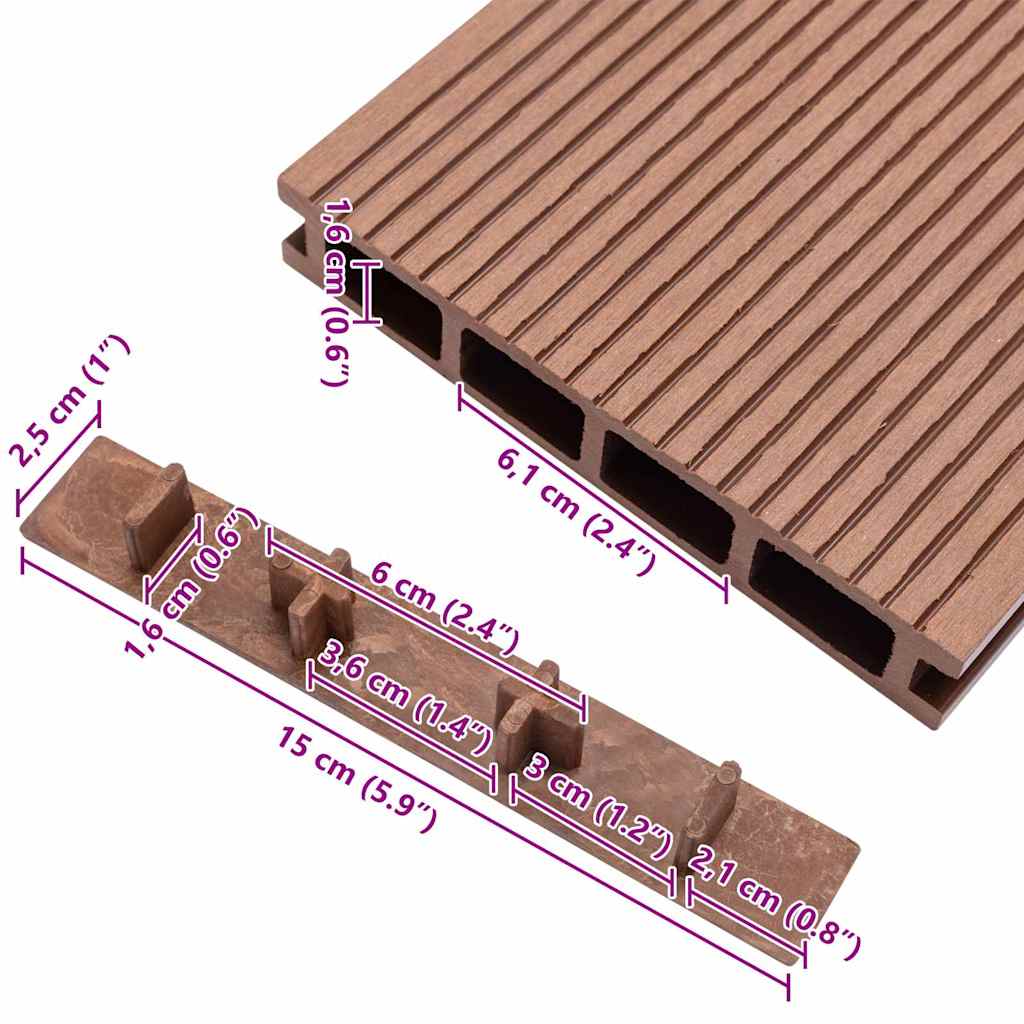 Decking End Caps 10 pcs Brown Plastic