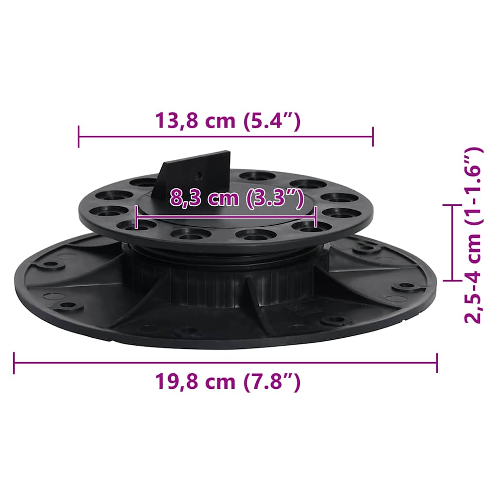 149008 vidaXL Adjustable Feet for Decking 10 pcs 25-40 mm