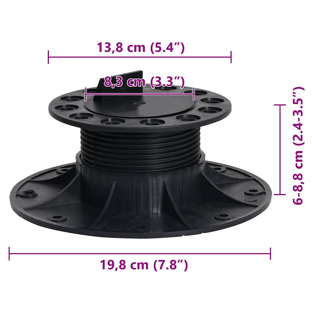 149009 vidaXL Adjustable Feet for Decking 10 pcs 60-88 mm