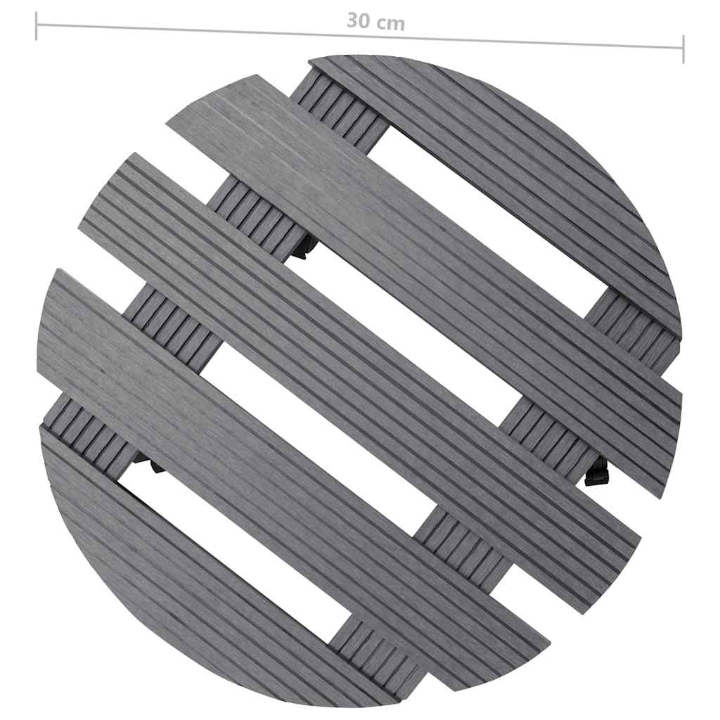 149032 vidaXL Plant Trolleys 2 pcs Grey Ø30x7,5 cm WPC