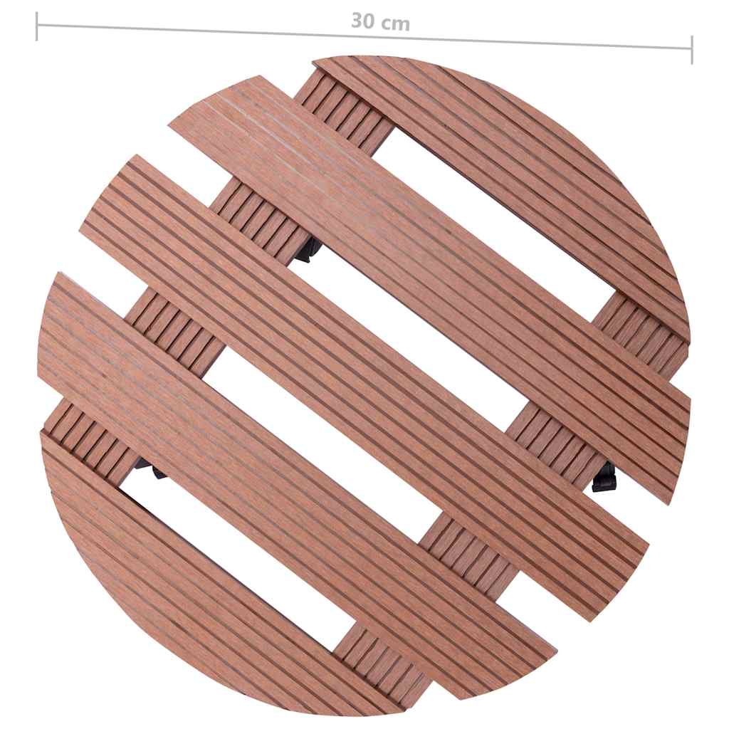 149033 vidaXL Plant Trolleys 2 pcs Brown Ø30x7,5 cm WPC