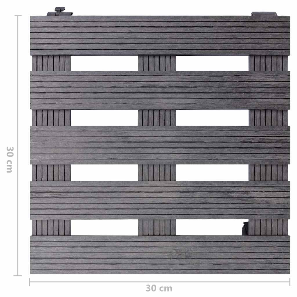 149034 vidaXL Plant Trolleys 2 pcs Grey 30x30x7,5 cm WPC