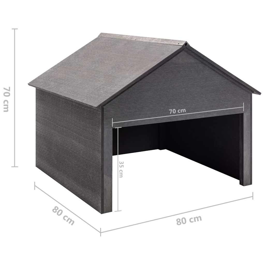 149036 vidaXL Lawn Mower Garage Grey 80x80x70 cm WPC