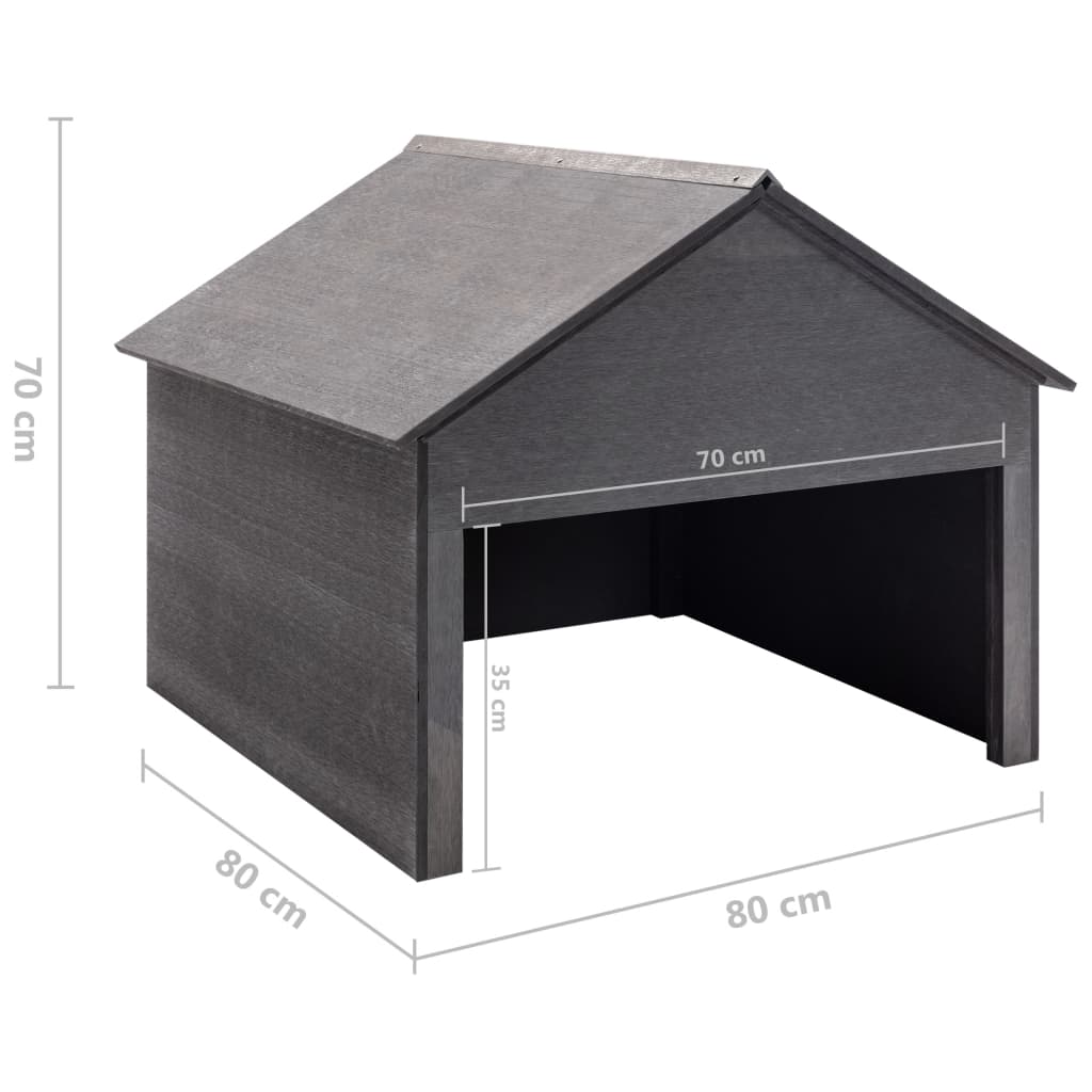 149036 vidaXL Lawn Mower Garage Grey 80x80x70 cm WPC