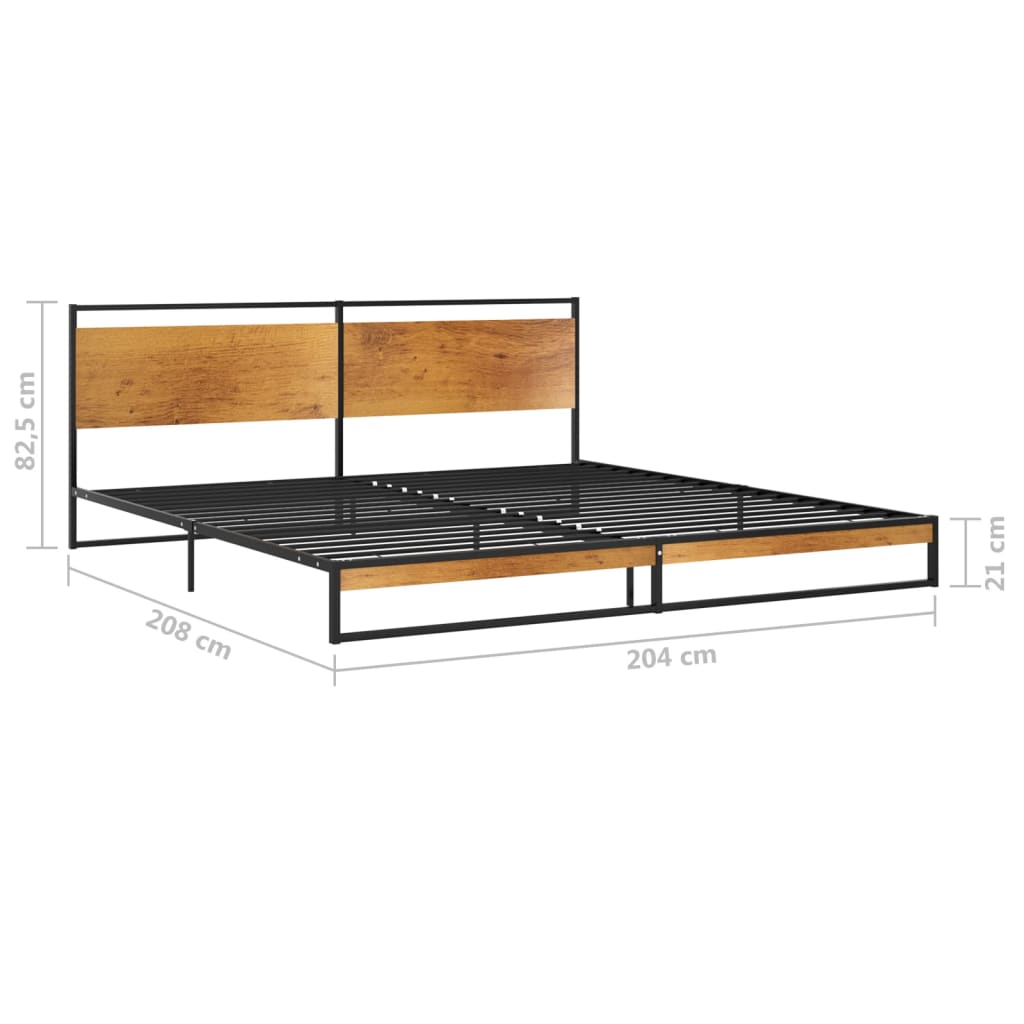 Bed Frame | Black | Powder-coated metal, melamine coated MDF