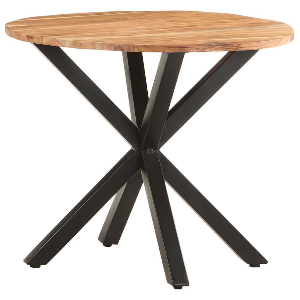 Side Table | Natural wood and black | Solid acacia wood | Medium