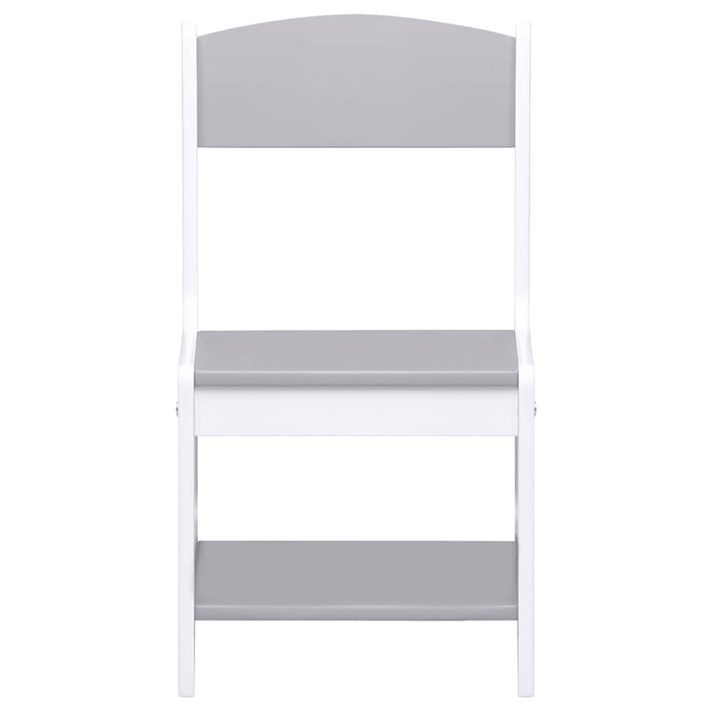 80283 vidaXL Children's Table with 2 Chairs White MDF