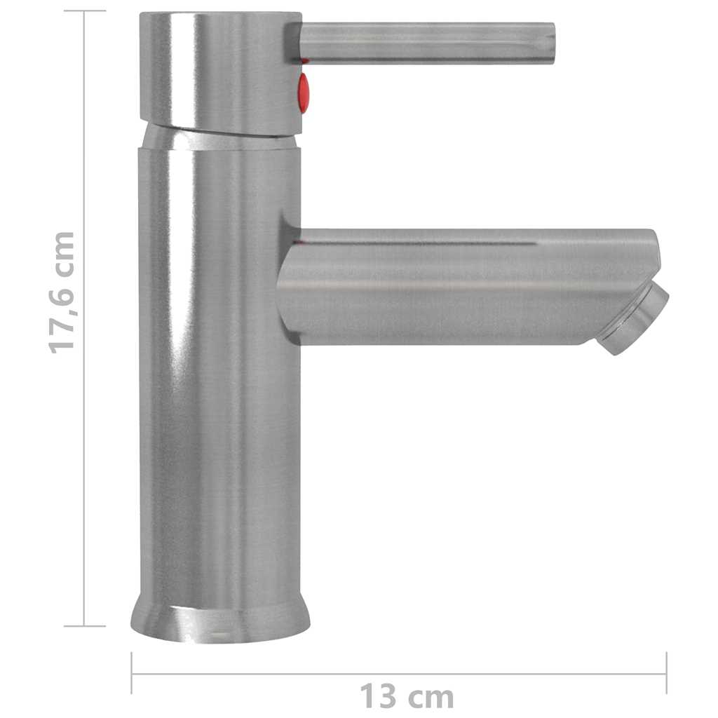 149069 vidaXL Bathroom Basin Faucet Silver 130x176 mm