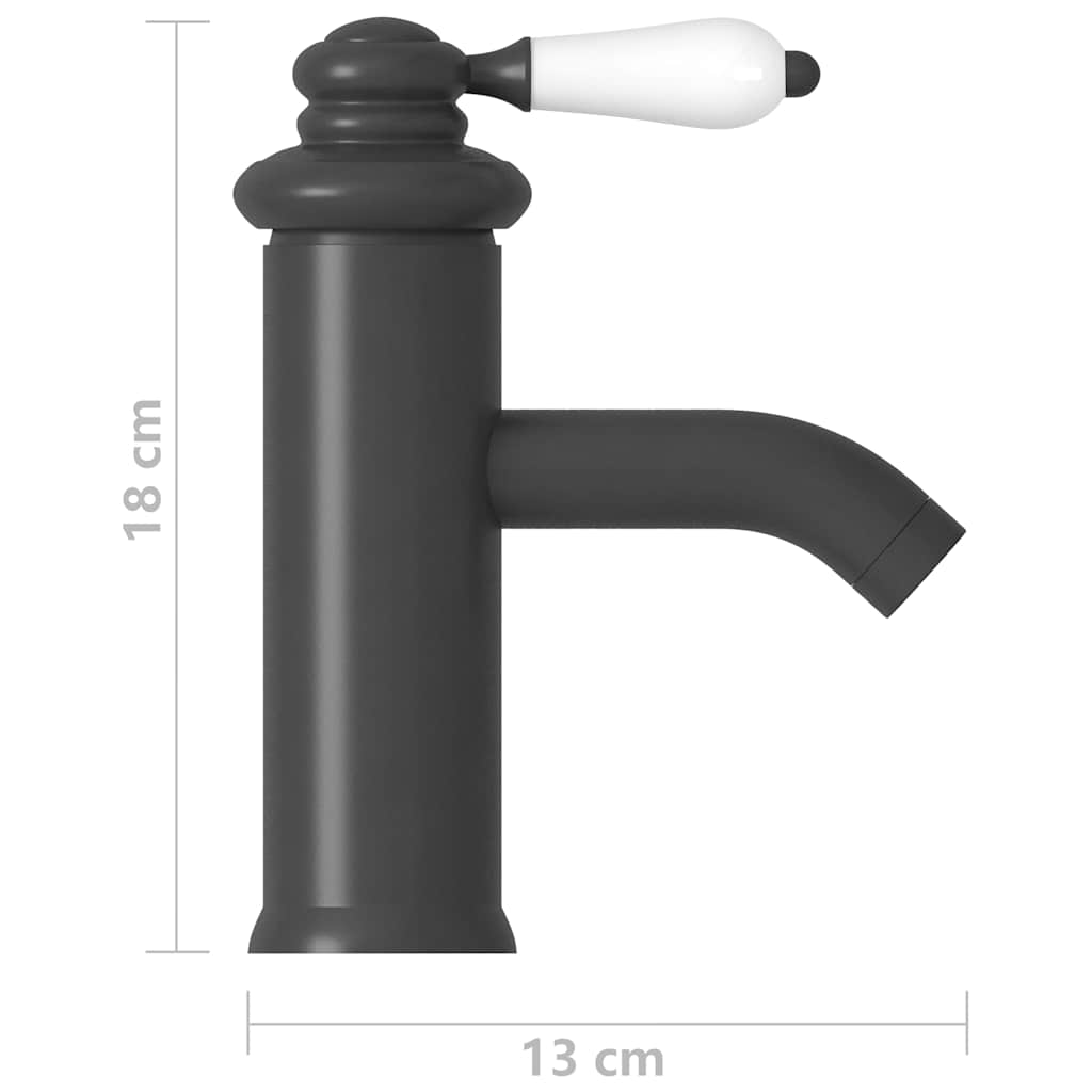 149073 vidaXL Bathroom Basin Faucet Grey 130x180 mm