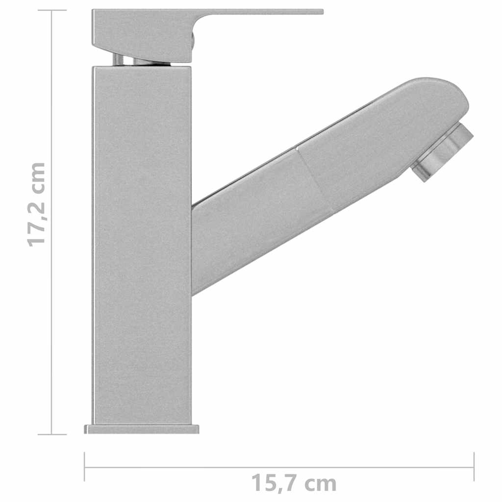 149079 vidaXL Bathroom Basin Faucet with Pull-out Function Silver 157x172 mm