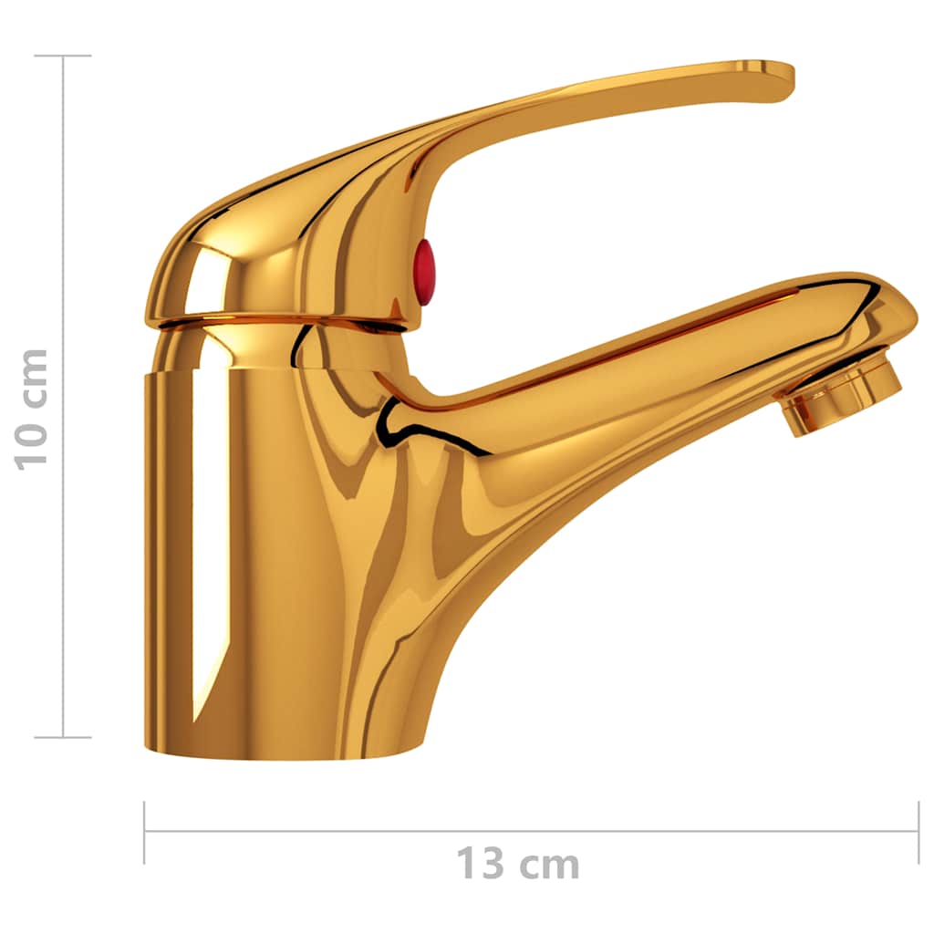 149081 vidaXL Basin Mixer Tap Gold 13x10 cm