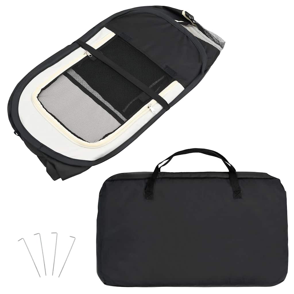 171008 vidaXL Foldable Dog Playpen with Carrying Bag Black 145x145x61 cm