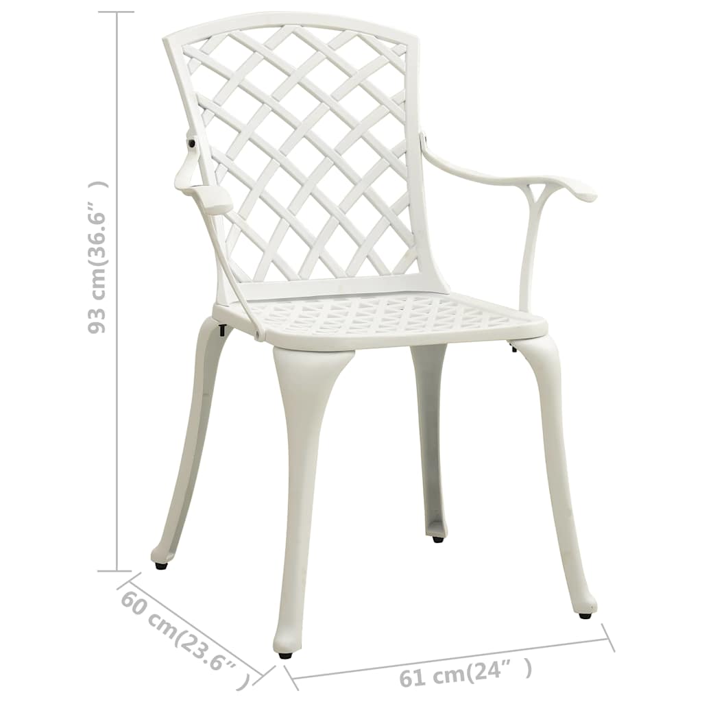315575 vidaXL Garden Chairs 4 pcs Cast Aluminium White