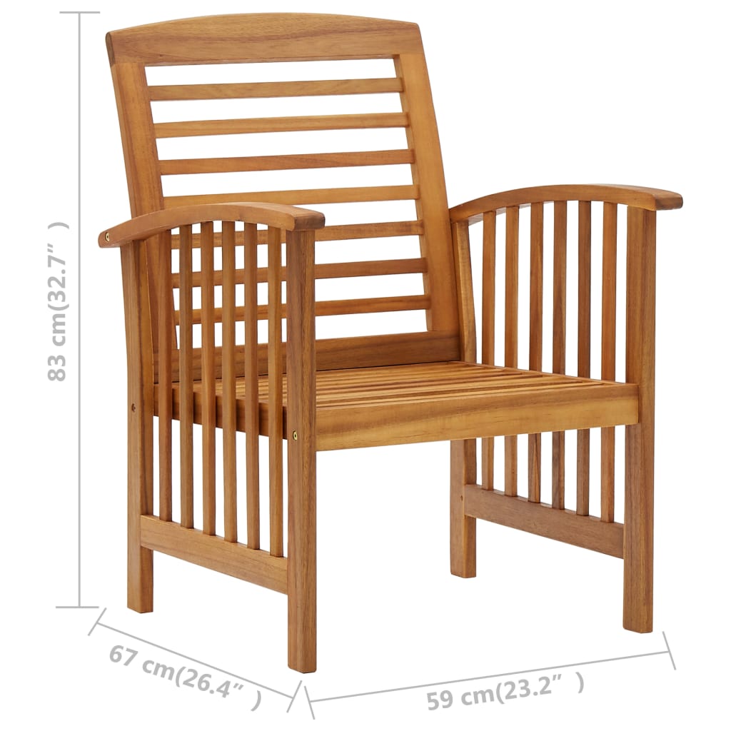 3057974 vidaXL 5 Piece Garden Lounge Set Solid Acacia Wood (310255+2x310256)