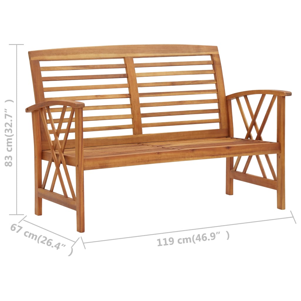 3057984 vidaXL 3 Piece Garden Lounge Set Solid Acacia Wood (310269+310272)