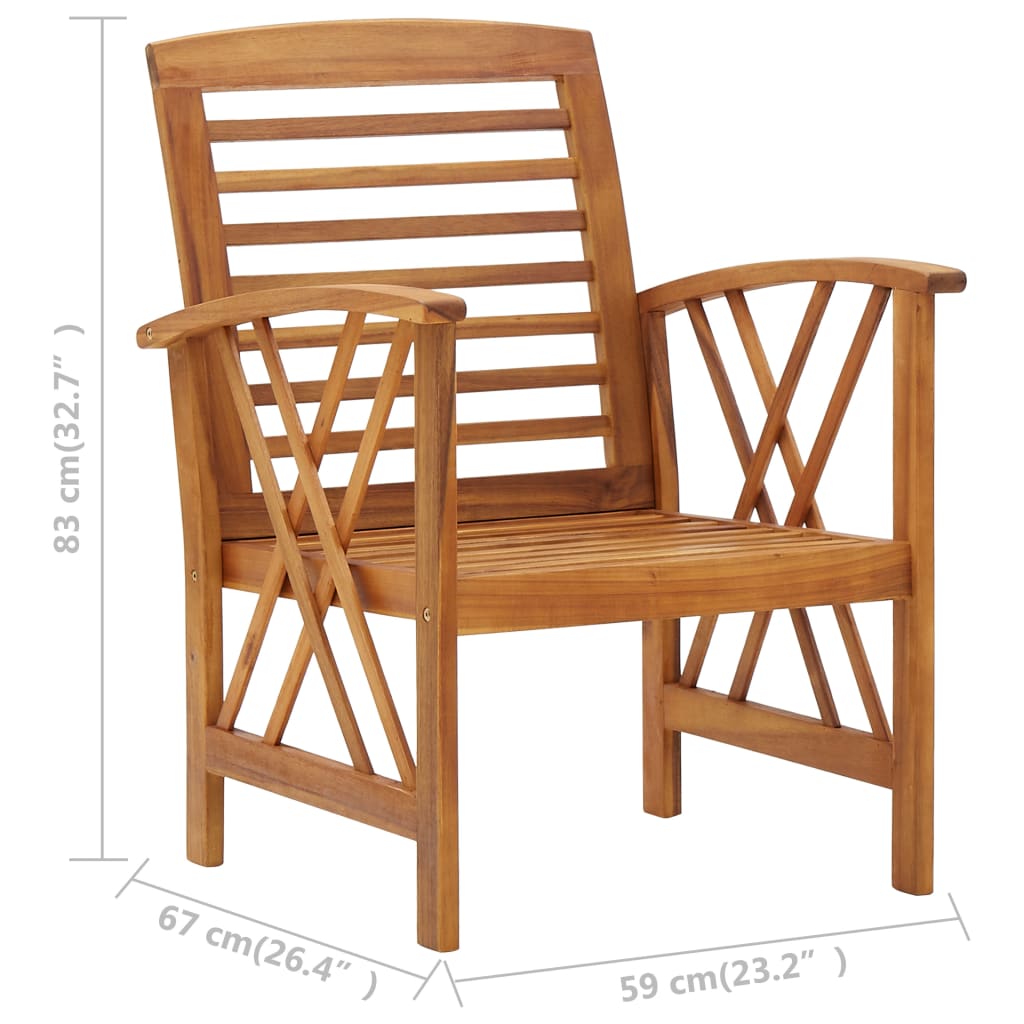 3057985 vidaXL 5 Piece Garden Lounge Set Solid Acacia Wood (310266+310269+310272)