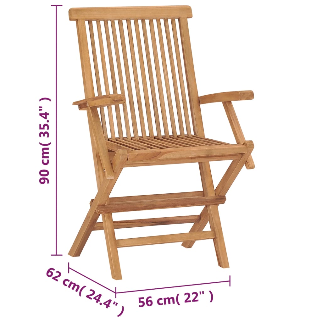 Garden Chair | Set of 2 | Teak | Teak wood | Standard | Collapsible