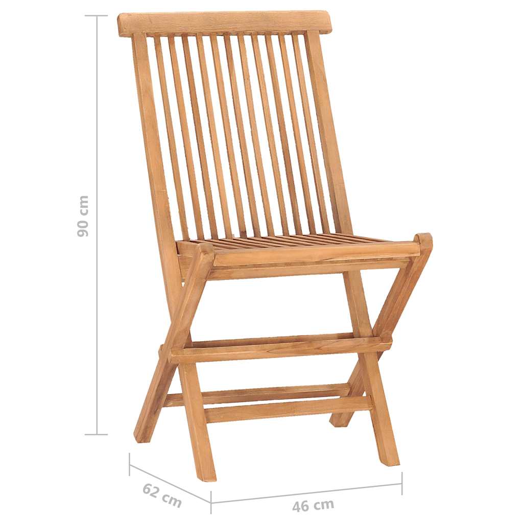 315455 vidaXL 3 Piece Folding Outdoor Dining Set Solid Teak Wood