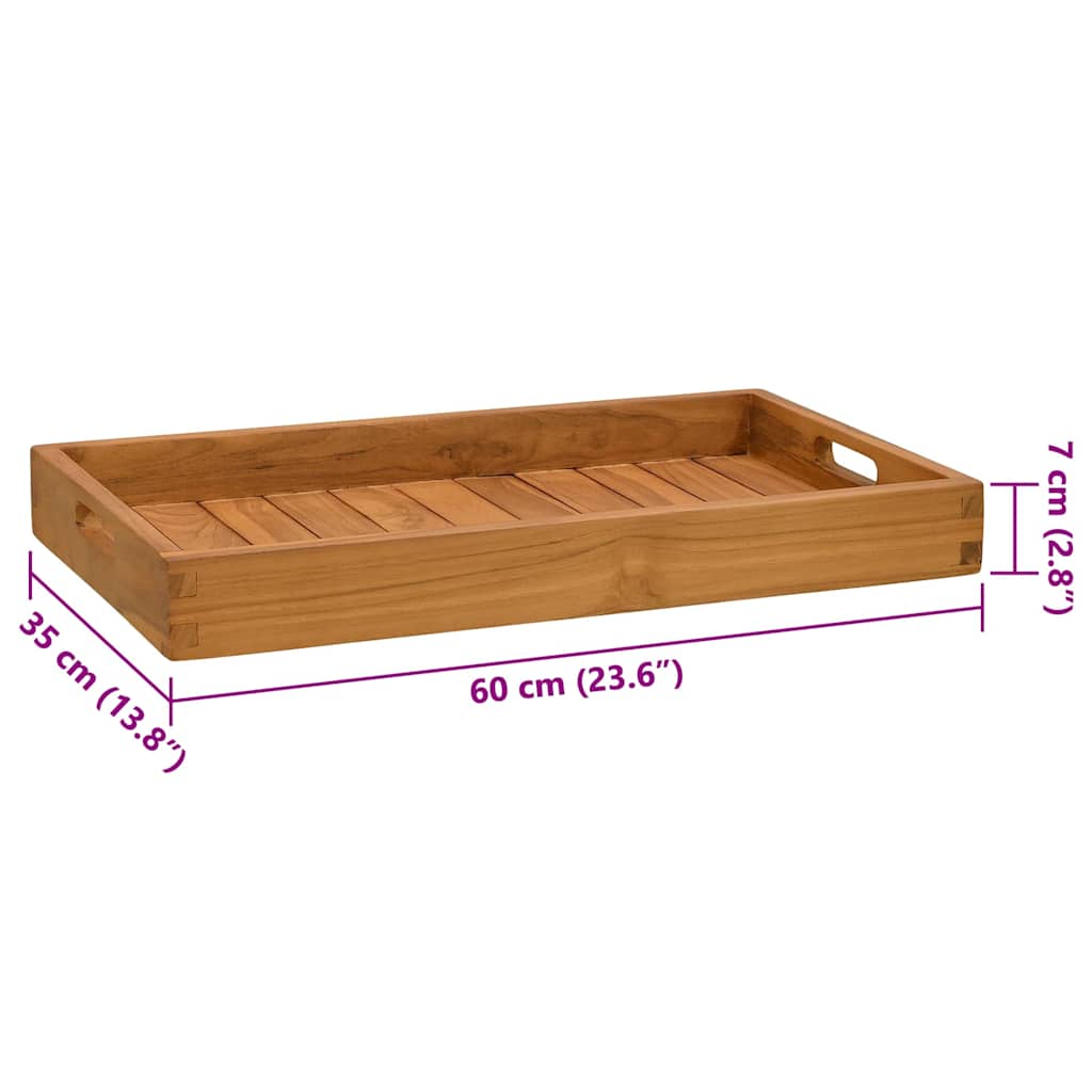 315456 vidaXL Serving Tray 60x35 cm Solid Teak Wood