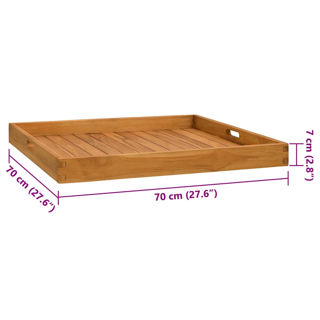 315459 vidaXL Serving Tray 70x70 cm Solid Teak Wood