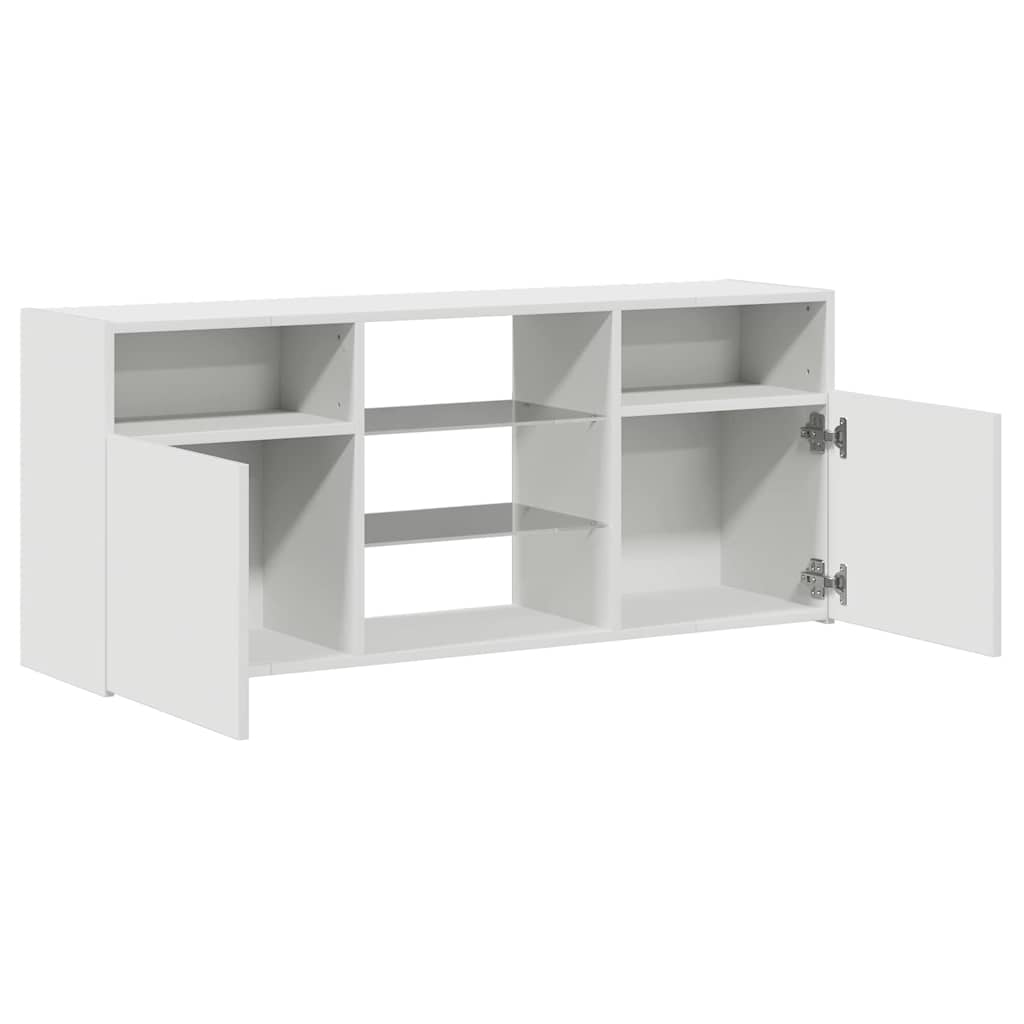804301 vidaXL TV Cabinet with LED Lights White 120x30x50 cm