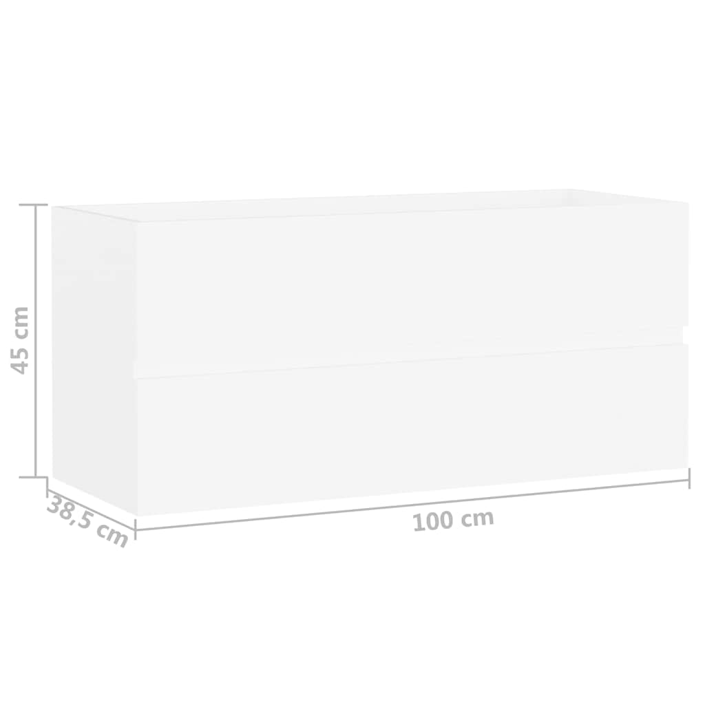 804764 vidaXL Sink Cabinet White 100x38,5x45 cm Engineered Wood