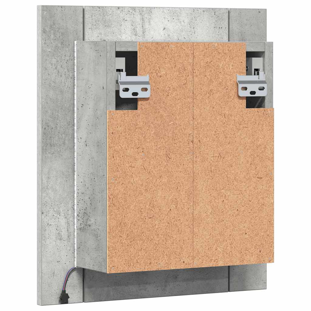 LED Bathroom Mirror Cabinet Concrete Grey 40x12x45 cm Acrylic
