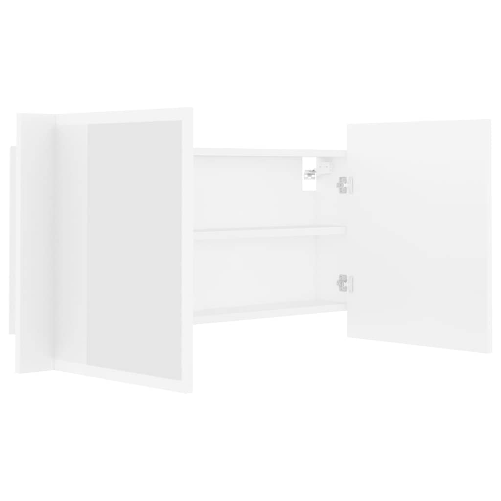 804972 vidaXL LED Bathroom Mirror Cabinet White 90x12x45 cm Acrylic