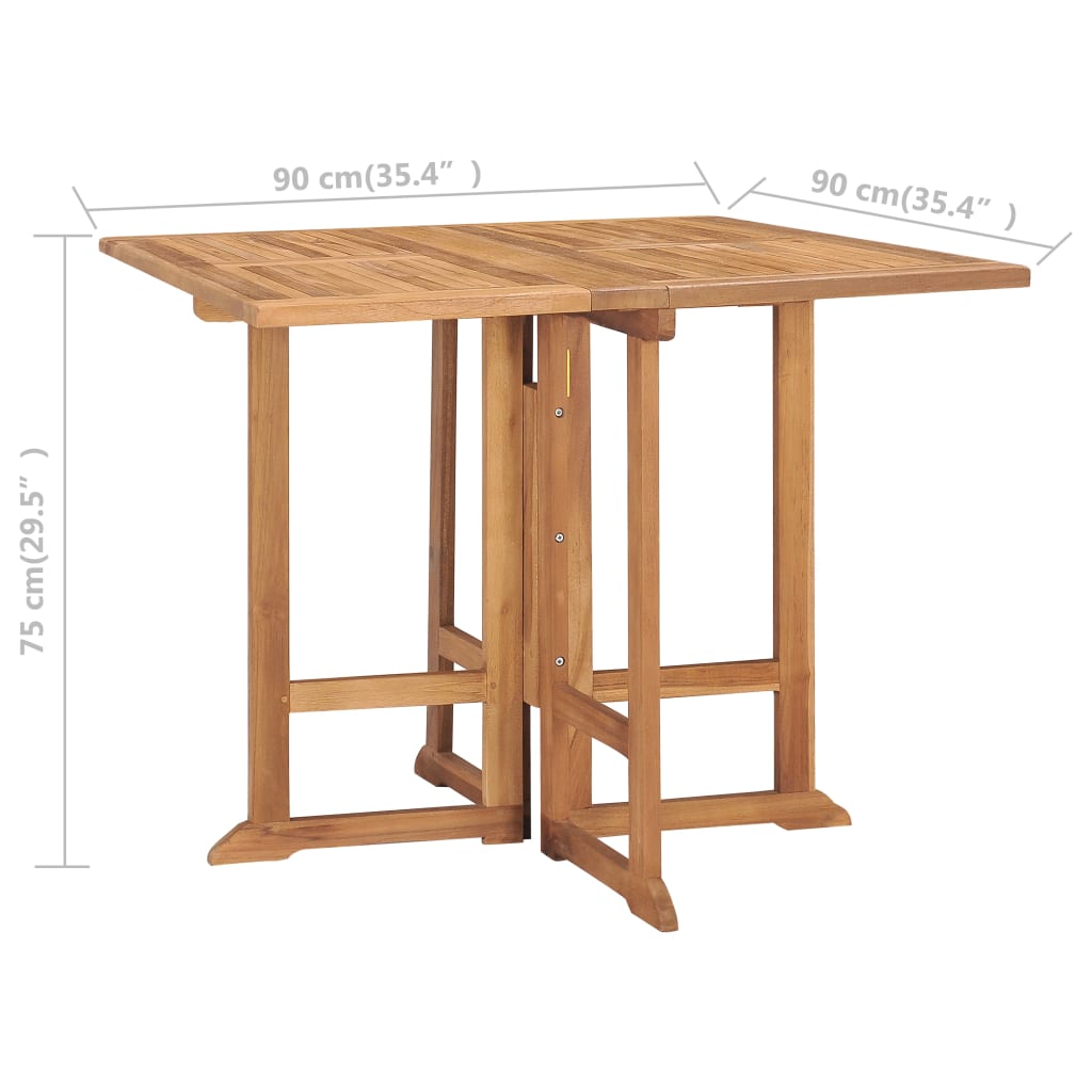 Outdoor Dining Set | Natural teak | Teak wood | Medium | Foldable