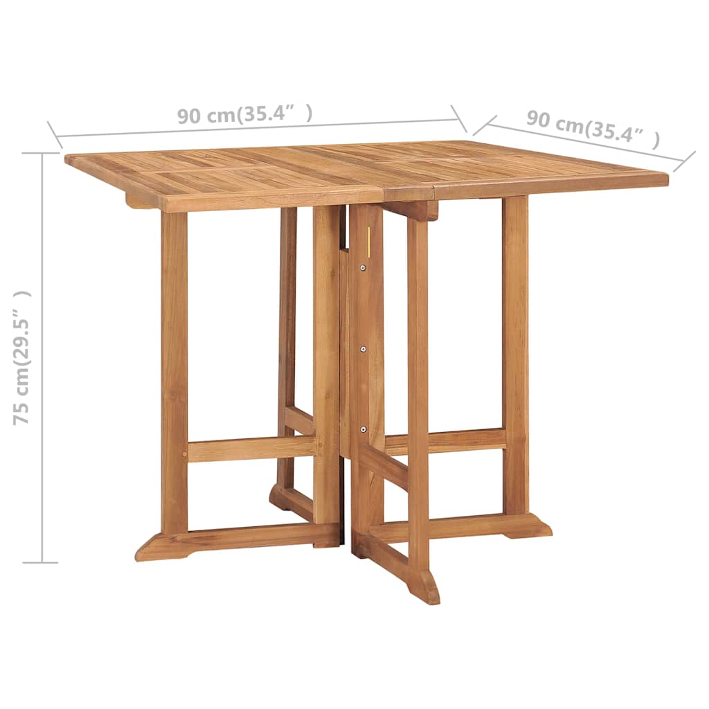 Outdoor Dining Set | Natural teak | Teak wood | Medium | Foldable